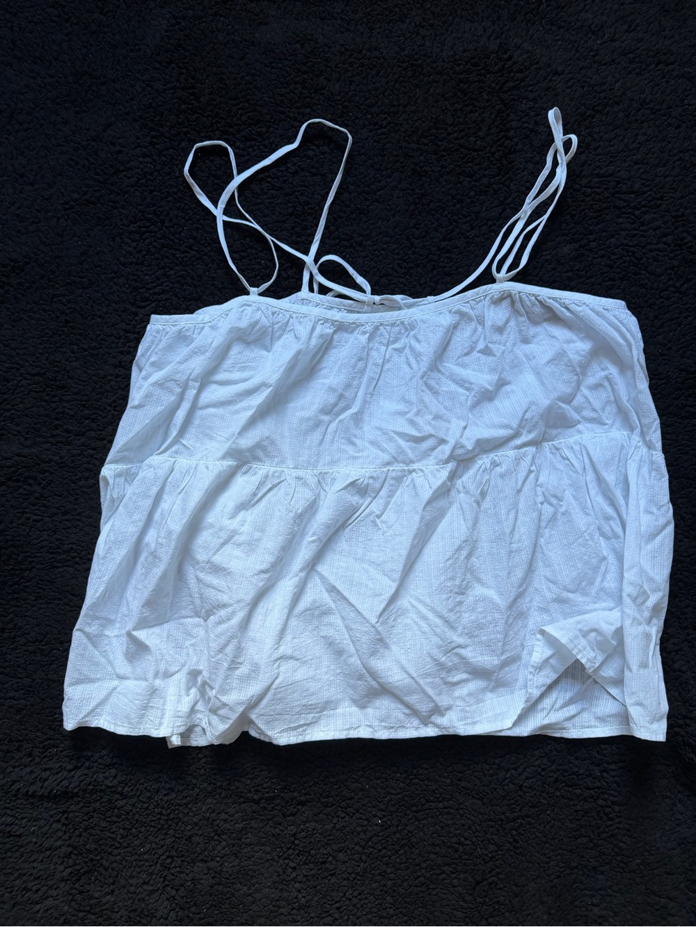 Everlane White Tiered Spaghetti-Strap Camisole